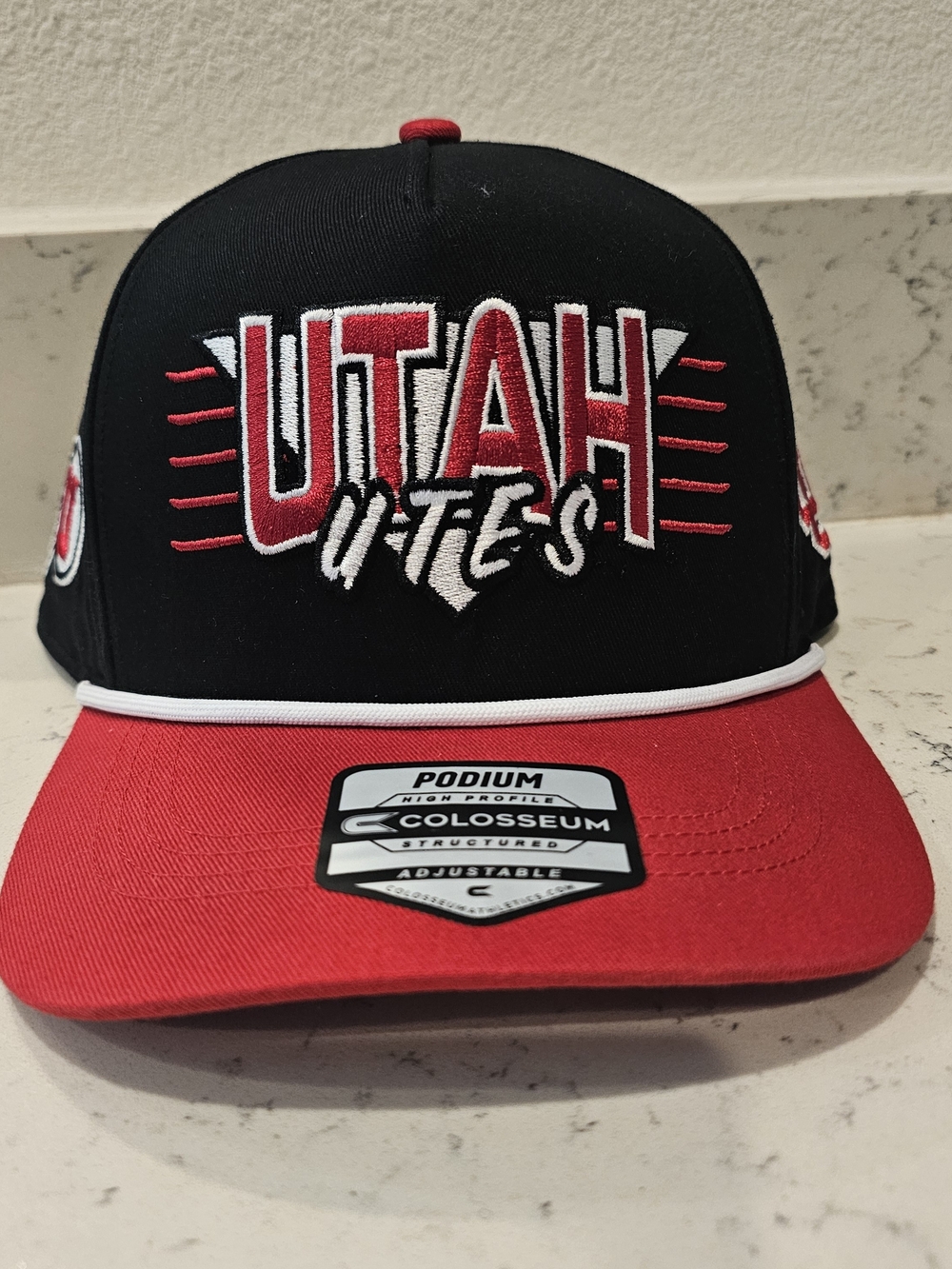 Utah Utes Black & Red Colosseum Snapback Rare NCAA Salesman Sample NWOT